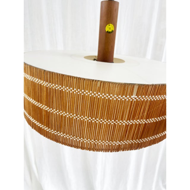 Mid-Century Scandinavian Teak Pendant Disc, 1965 For Sale - Image 11 of 14