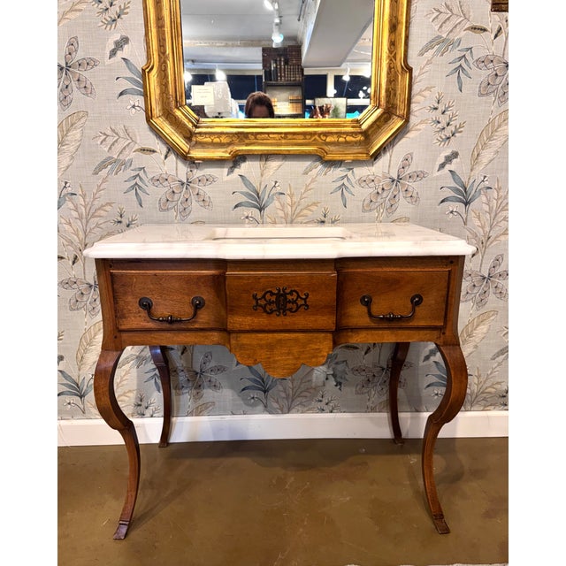 19th Century French Walnut Bath Vanity For Sale - Image 11 of 15