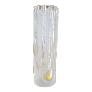 1960s Mid-Century Modern Tree Bark Crystal Vase by Kristall Krisla Italy For Sale