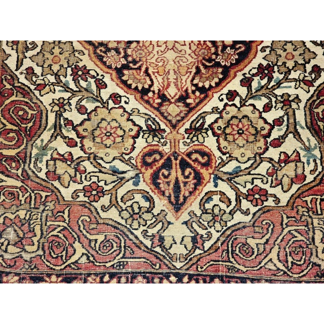 Antique Kerman Lavar Area Rug, Floral Design, Wool, 1880s For Sale - Image 12 of 12
