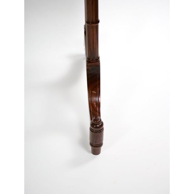English Mahogany Drop-Leaf Console Table / Inlaid Decoration, Mid 19th Century For Sale - Image 11 of 14