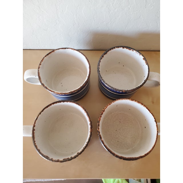 Set of 4 hard to find Midwinter Stonehenge mugs from the series Moon, designed by Eve Midwinter in the 1970s. Beautiful...