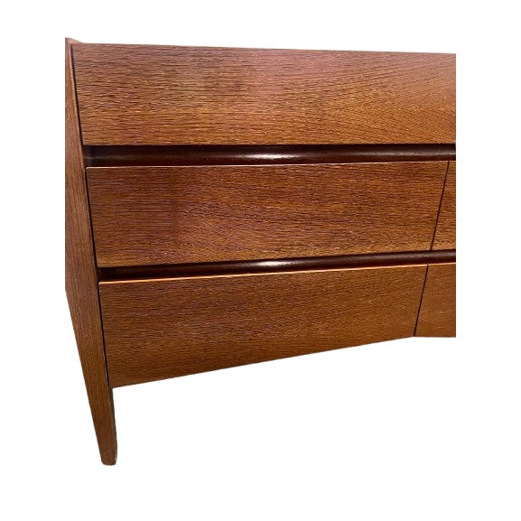 Custom Berman Rosetti Exotic Wenge Wood 6 Drawer Canted Console Dresser, Attributed For Sale - Image 9 of 15
