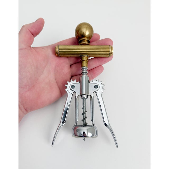 Metal 1970s Italy Brass Corkscrew Bottle Opener For Sale - Image 7 of 7