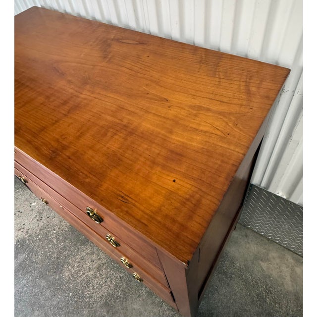 Early 19th Century 19th Century Sheraton Solid Cherry Chest of Drawers For Sale - Image 5 of 12