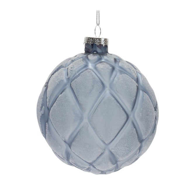 Contemporary Frosted Glass Ball Ornament (Set of 6) For Sale - Image 3 of 4