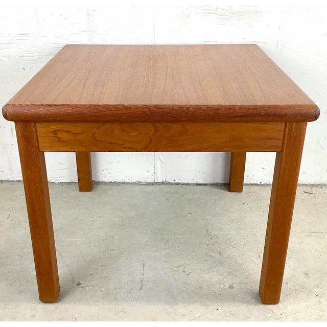 Vintage Modern Square Teak End Table For Sale - Image 13 of 13