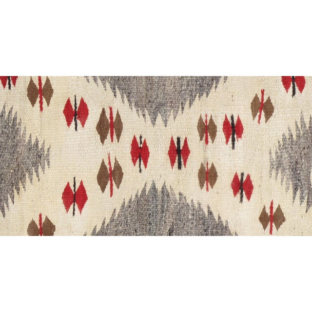 Brown Antique Navajo Carpet, Folk Rug, Handmade Wool Rug, Beige, Gray, Brown For Sale - Image 8 of 15