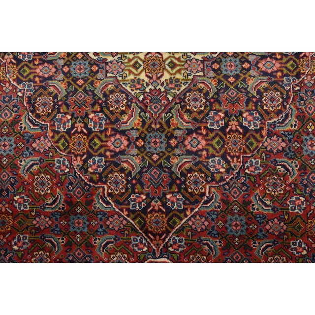 Sarouk Rug 8’3” X 10’11” Red Wool Vintage Traditional Hand-Knotted Carpet For Sale - Image 11 of 15