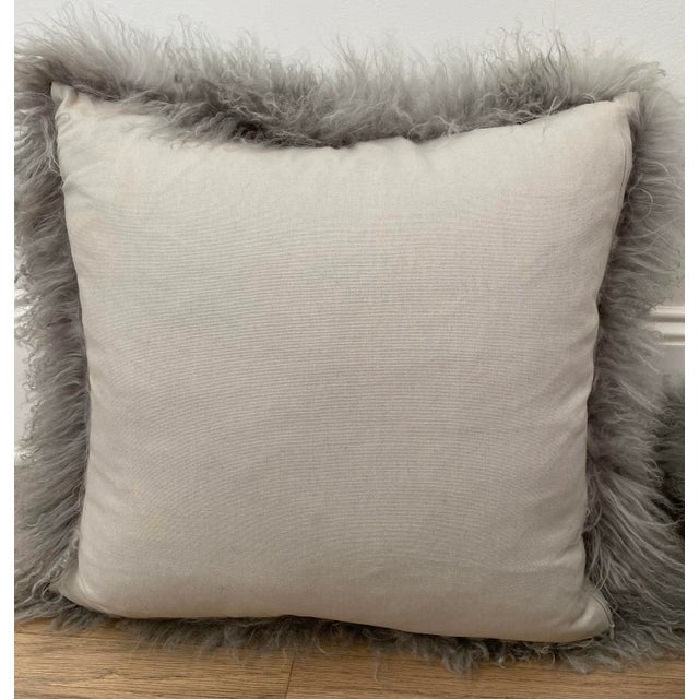Textile Mongolian Lamb Fur Pillow Covers - a Pair For Sale - Image 7 of 11
