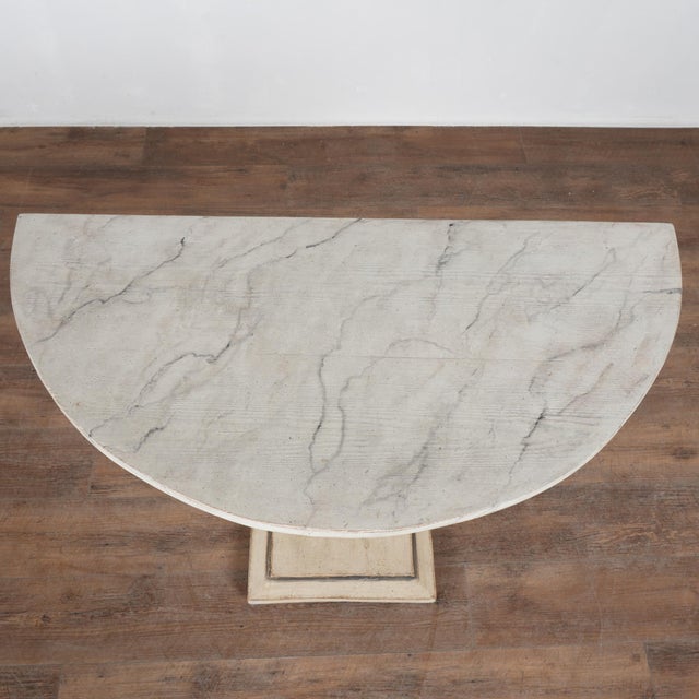 Gustavian (Swedish) 19th Century Swedish Demilune Console Side Table With Harp Base For Sale - Image 3 of 14