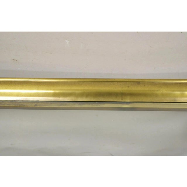 Vintage Italian Hollywood Regency Brass Base Glass Top Console Sofa Hall Table For Sale - Image 12 of 12