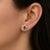 Five Petal Flower Earrings Studs With Amethysts, Silver, Gold, Pair For Sale - Image 6 of 7