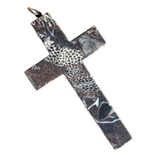 Antique Fossil Rock Cross Pendant, C. 1870 For Sale