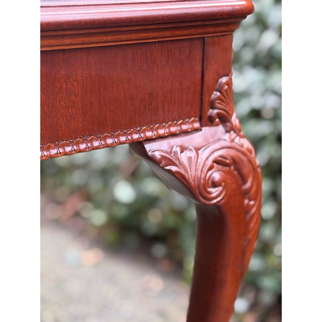 Brown Early 21st Century Flame Mahogany Ball and Claw End Table For Sale - Image 8 of 10