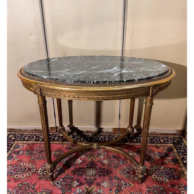 Louis XVI Gilded Wood Pedestridon Table For Sale - Image 3 of 7