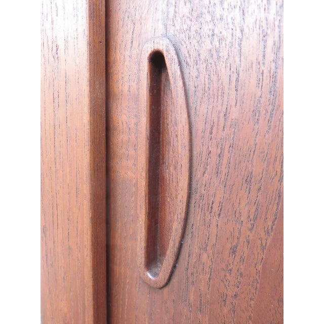 Brown Low Sideboard with 3 Sliding Doors in Teak, Denmark, 1960s For Sale - Image 8 of 12