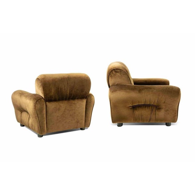 Armchair set, italiano production, 1970s. Brown original fabric. Dimensions : 80 x 95 x 95 cm. Good conditions.