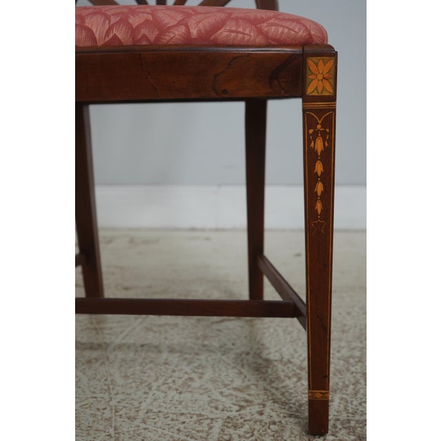 Pair of Vintage Mahogany Federal Style Inlaid Shield Back Chairs For Sale - Image 12 of 18