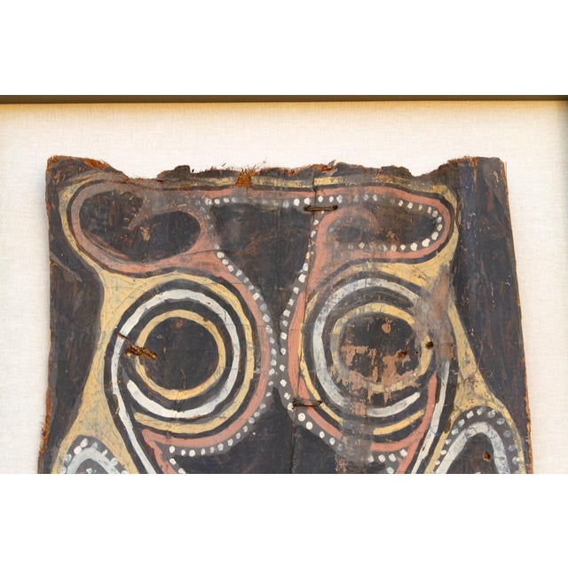 1960s Large Framed Vintage Bark Painting Wall Art For Sale - Image 5 of 13