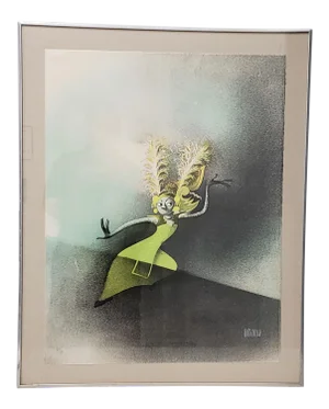 Al Hirschfeld Hand Signed Limited Edition Etching "Le Gong, Bali From Rhythm" C.1970
