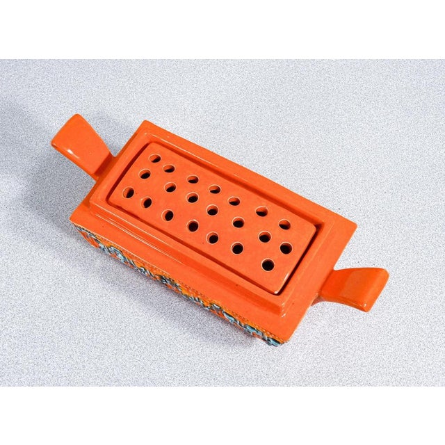 Orange Enamelled Ceramic Incense Burner by Roberto Rigon For Sale - Image 8 of 18