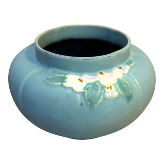 Weller Pottery Blue/White Flower Planter For Sale