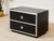 Wood Black and Chrome 1970's Two Drawer Nightstand For Sale - Image 7 of 12