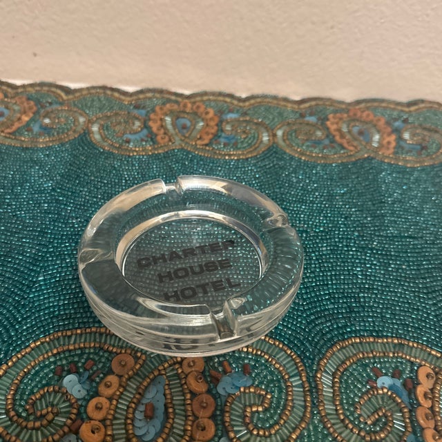Mid-Century Modern Molded Glass Charter House Hotel Advertising Ashtray For Sale In Minneapolis - Image 6 of 6