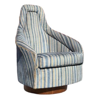 Restored Mid Century Adrian Pearsall Swivel Club Chair For Sale