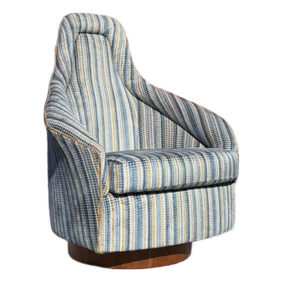 Restored Mid Century Adrian Pearsall Swivel Club Chair For Sale