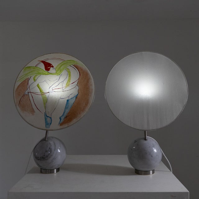 Table Lamps with Marble Base, 1970s, Set of 2 For Sale - Image 14 of 15