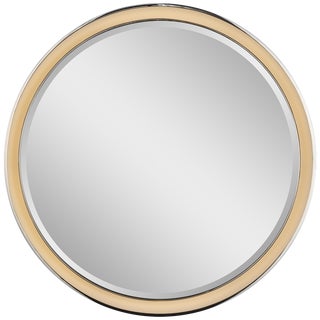 Thomas O'Brien for Visual Comfort Signature Tricia 30" Illuminated Round Mirror in Matte White and Polished Nickel For Sale