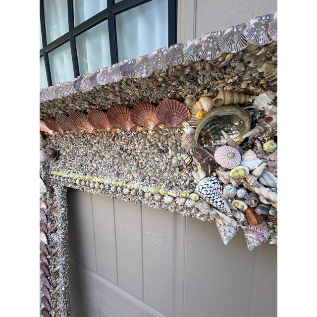 2020s Seashell Encrusted Fireplace Surround and Mantel For Sale - Image 5 of 18