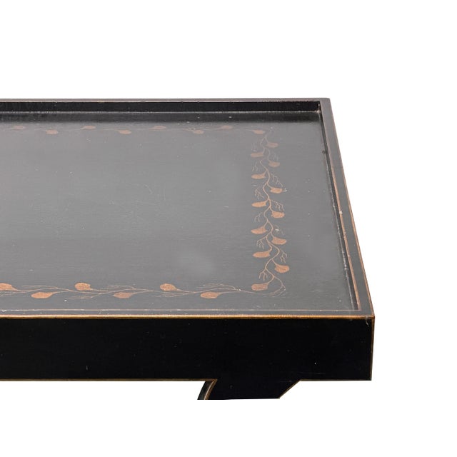 Vintage Black Slayed Legs Rectangular Low Coffee Table For Sale - Image 10 of 13