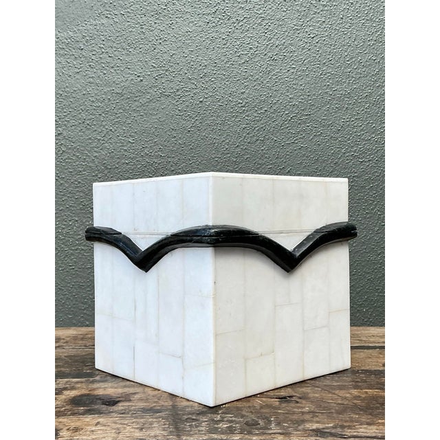 Vintage Black and White Stone Box For Sale - Image 12 of 12