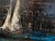 Mid 20th Century Large Signed Mid-Century Modern Harbor Scene Oil Painting, Palette Knife Maritime Cityscape For Sale - Image 5 of 9
