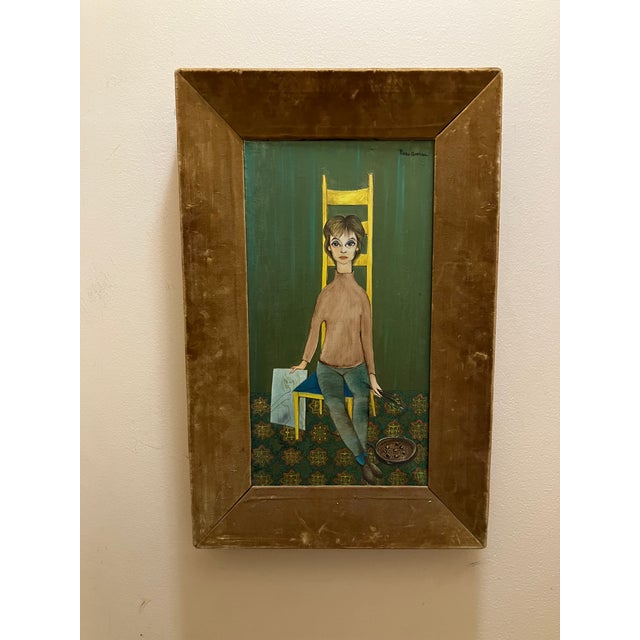 Piero Aversa: 1928-1990. Fabulous mid-century, modern painting by The well listed Piero Aversa who was born in Italy, but...