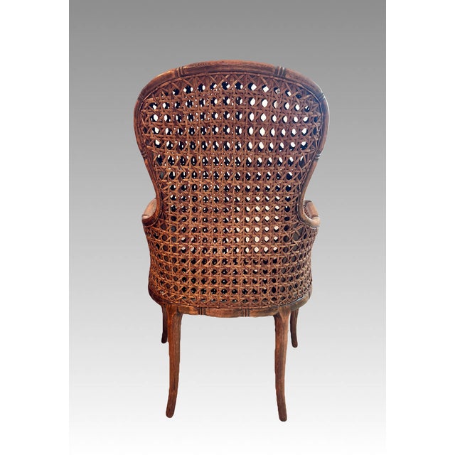 Vintage French Double Caned Wicker Armchair / Side Chair For Sale In Tampa - Image 6 of 15