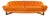 Mid-20th Century MCM Adrian Pearsall Style Gondola Sofa Orange Velveteen Fabric For Sale