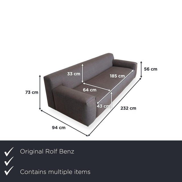 This set consists of a three-seater sofa and a matching ottoman from the Grata series by the German manufacturer Rolf...