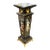French Empire Black Pedestal With Marble Top, Hand-Painted Floral Panels, Gold Leaf & Bronze Ormolu For Sale