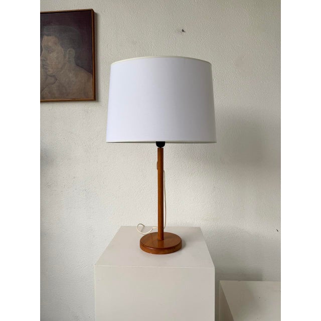 Wood Oak Table Lamp, 1970s For Sale - Image 7 of 18