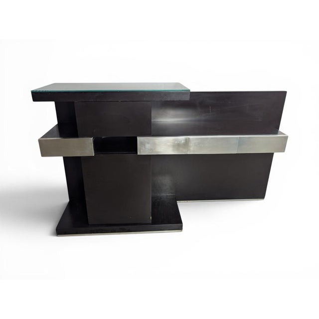 Console Table in Lacquered Wood and Glass, Italy, 1980s For Sale - Image 13 of 13