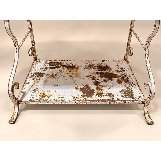 Napoleon III Dressing Table in Wrought Iron and Enamel Fleur-De-Lis Decoration For Sale - Image 3 of 6