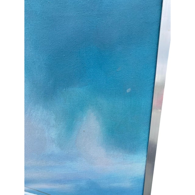 1970s Original Mid-Century Oil on Canvas Painting of the Historic Schooner Yacht America, After Carl G. Evers For Sale - Image 11 of 13