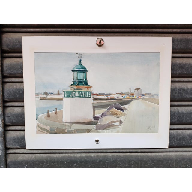 Michel Roubille, L'île d'Yeu, 1983, Watercolor For Sale - Image 7 of 7
