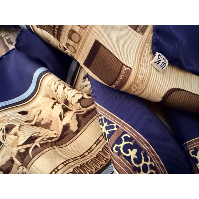 Hermès La Maison Dorée (Bnp) Silk Scarf 1976 Designed by Rybatchenko Vladimir For Sale - Image 9 of 12