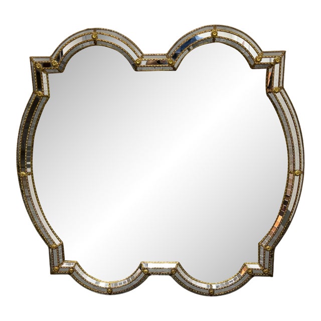 Vintage Spanish Hollywood Regency Wall Mirror For Sale