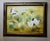 Vintage (1990's) Large Oil Painting with an Ornate Frame in Black & Gold. Subject: Floral & Heron Birds. It's a real...